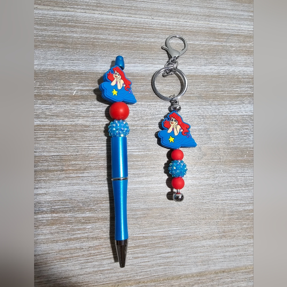 Ariel pen and keychain set